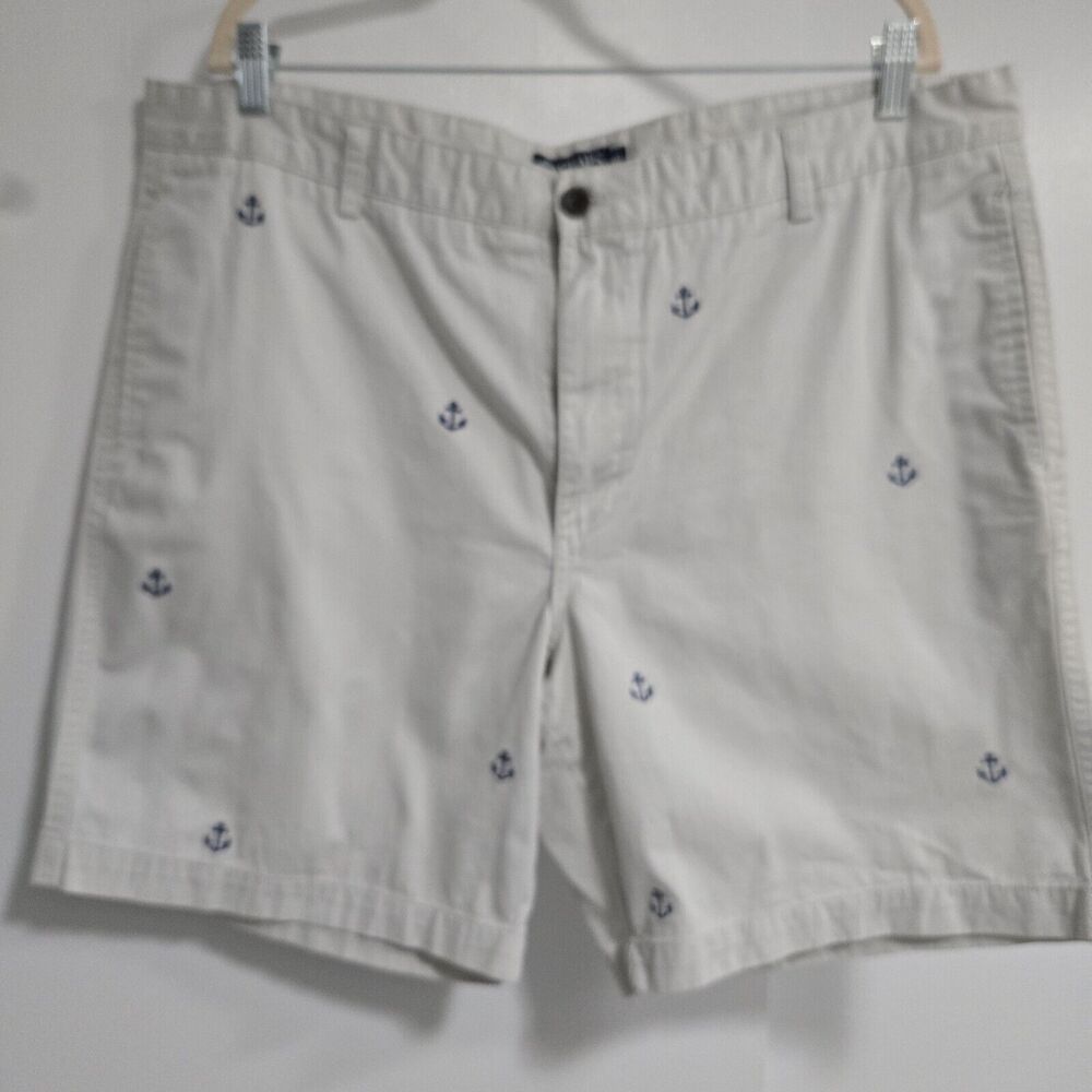 Chaps by Ralph Lauren Size 40 Sand Beige Anchor Nautical Shorts w/‎ Pockets 40x8